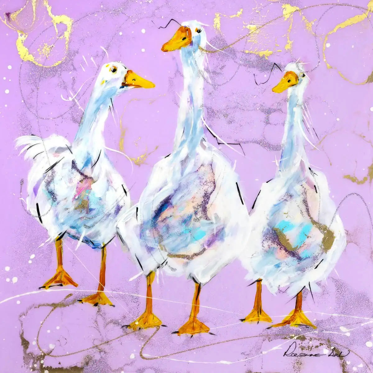 Waddle Along Now - Original by artist Rozanne Bell - Wyecliffe Galleries