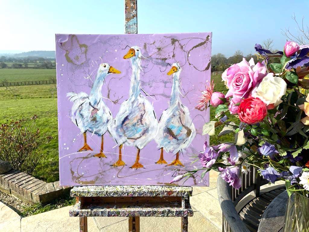 Waddle Along Now - Original by artist Rozanne Bell - Wyecliffe Galleries