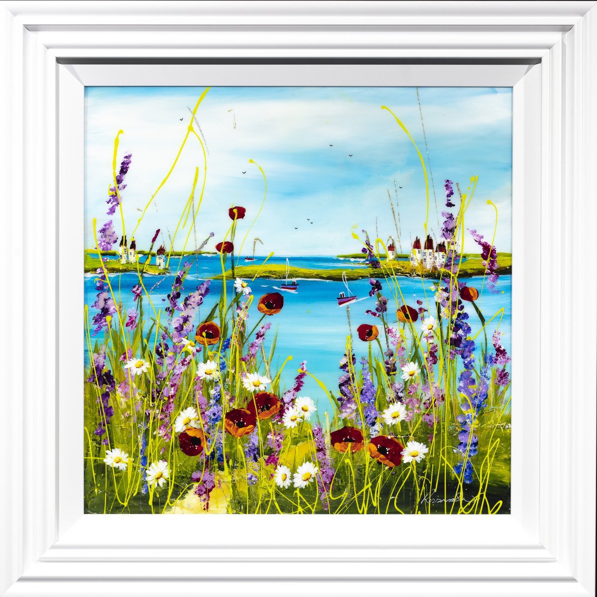 Walk to the Shore - Original Rozanne Bell Framed