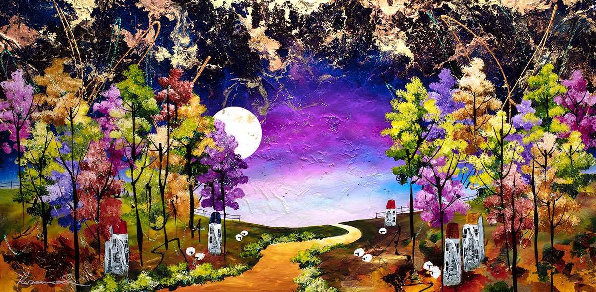 Walkway to the Moon - Original - SOLD by artist Rozanne Bell - Wyecliffe Galleries