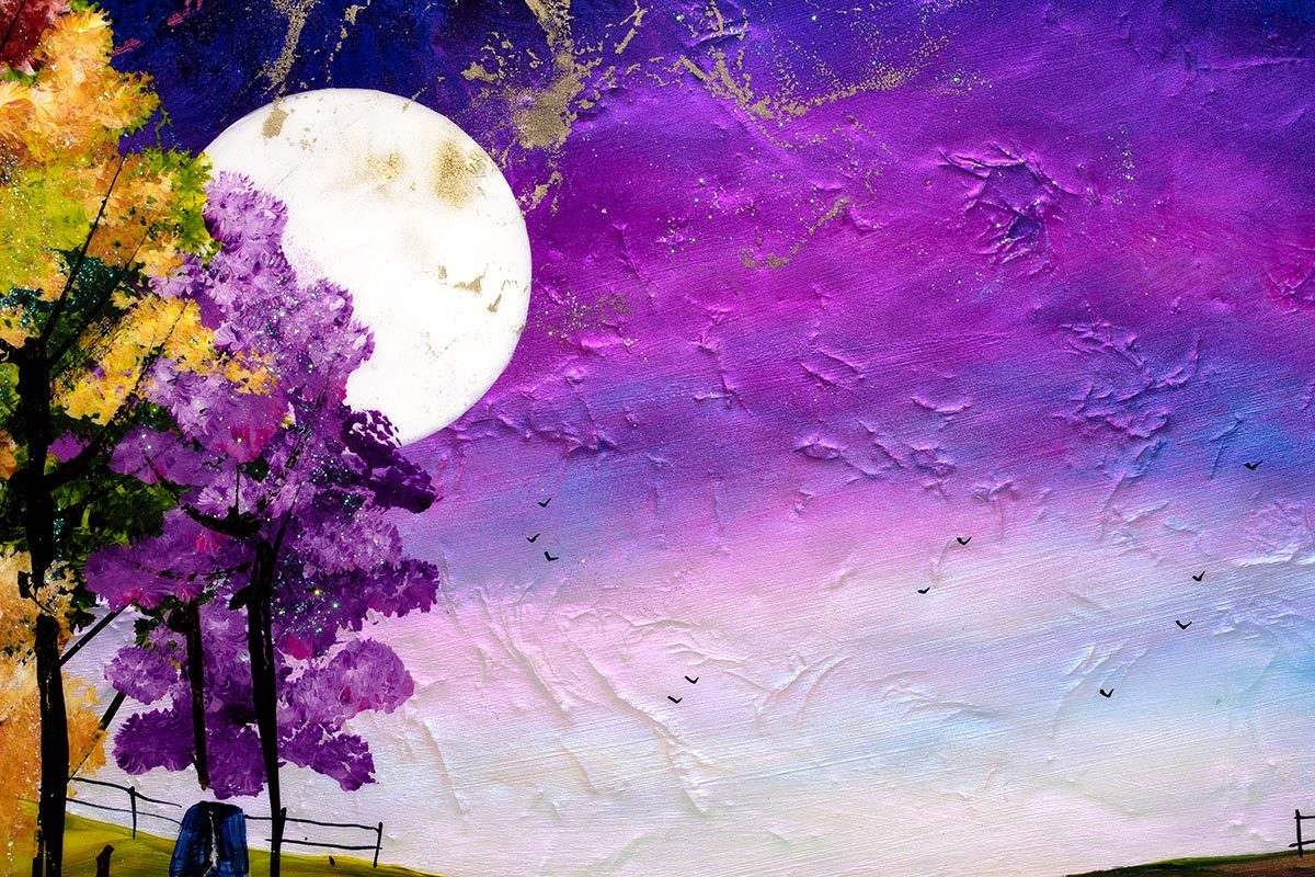 Walkway to the Moon - Original - SOLD by artist Rozanne Bell - Wyecliffe Galleries