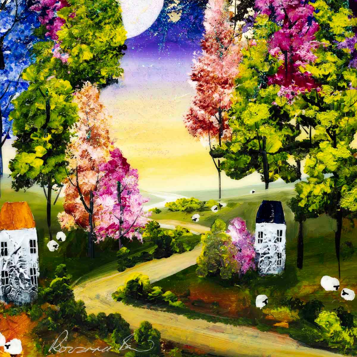 Walkway to the Moon - Original - SOLD by artist Rozanne Bell - Wyecliffe Galleries