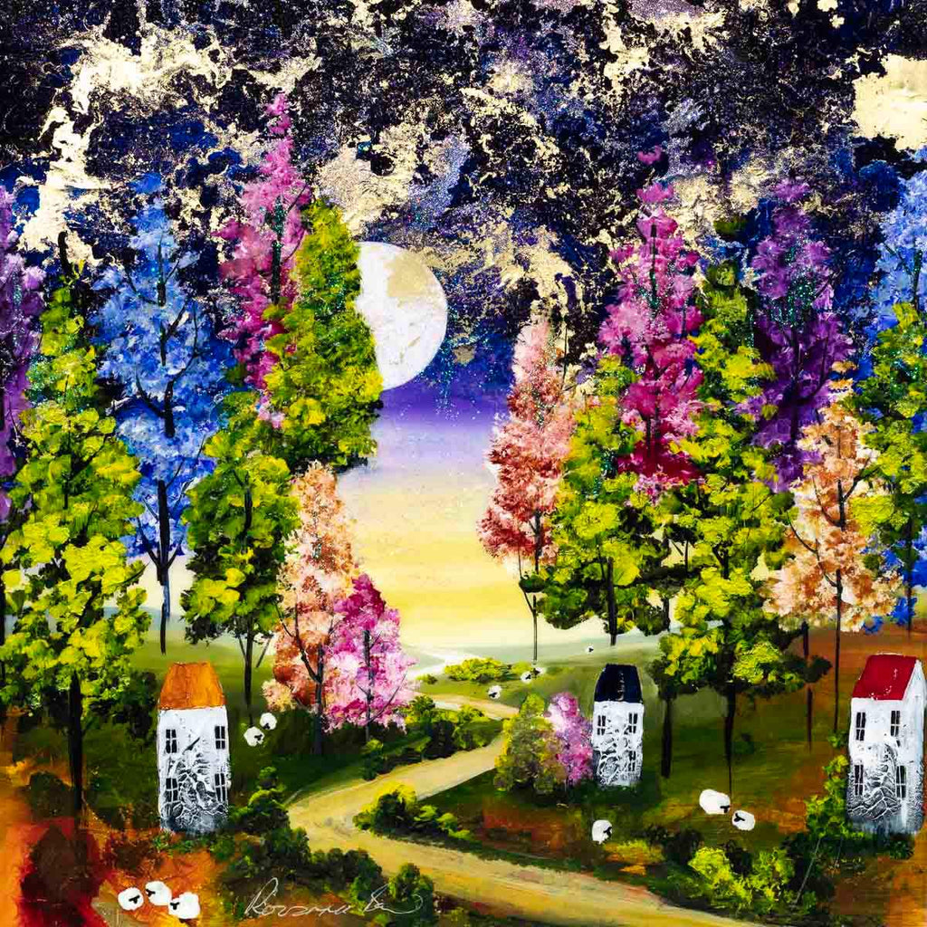 Walkway to the Moon - Original - SOLD by artist Rozanne Bell - Wyecliffe Galleries