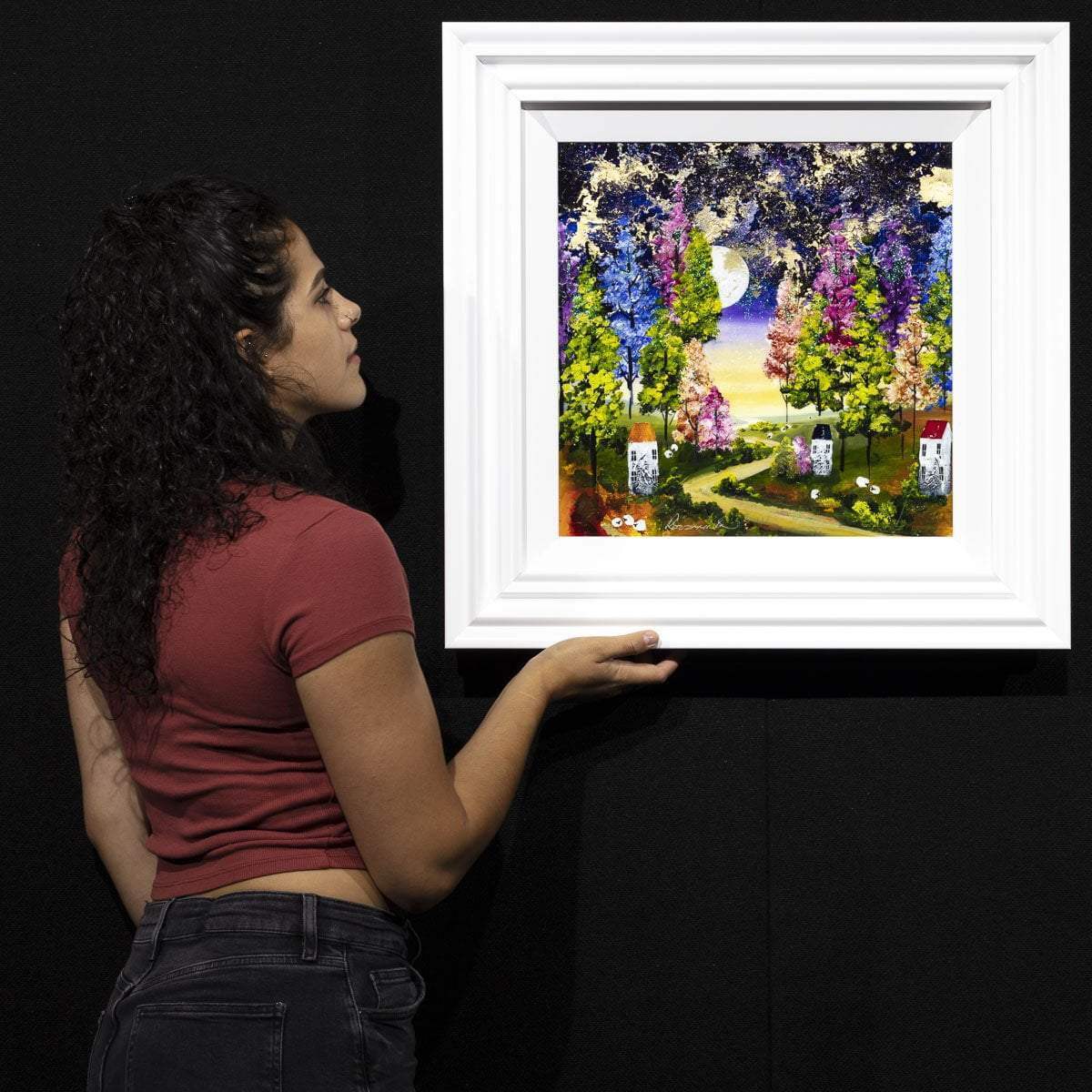 Walkway to the Moon - Original - SOLD by artist Rozanne Bell - Wyecliffe Galleries