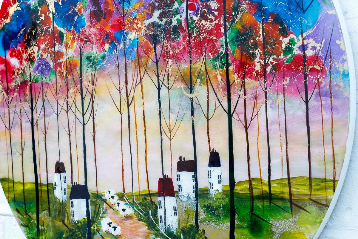 Wandering Sheep - Original - SOLD by artist Rozanne Bell - Wyecliffe Galleries