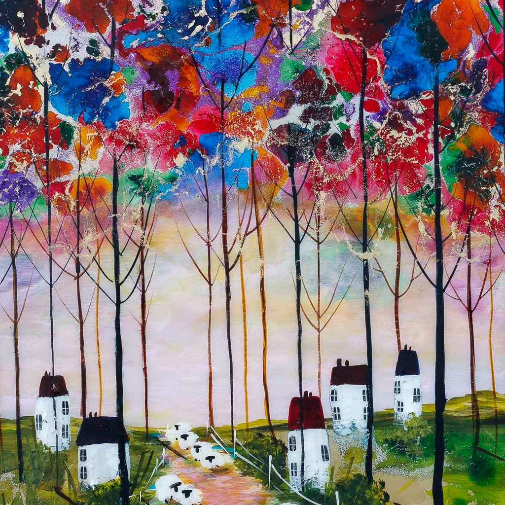 Wandering Sheep - Original - SOLD by artist Rozanne Bell - Wyecliffe Galleries