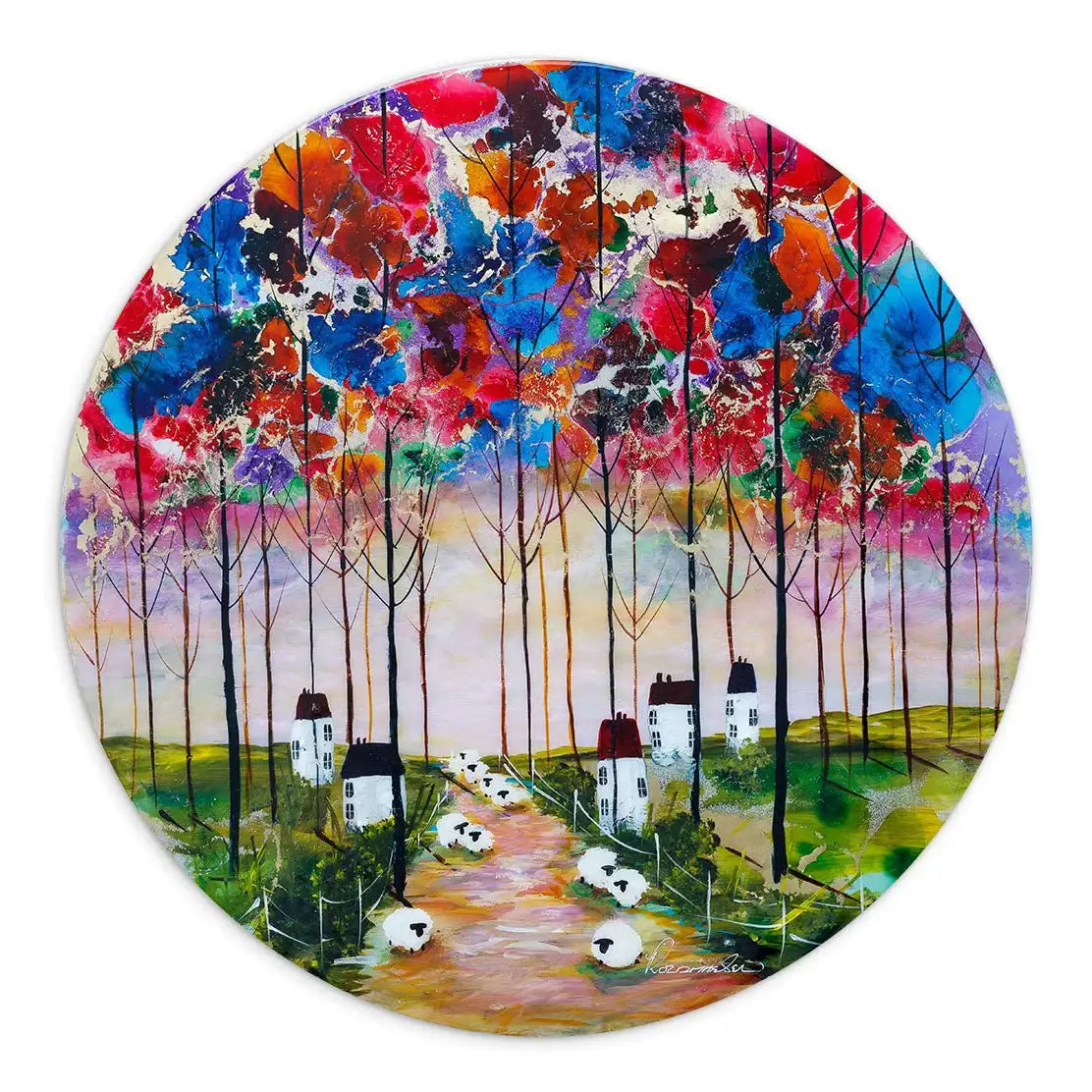 Wandering Sheep - Original - SOLD by artist Rozanne Bell - Wyecliffe Galleries