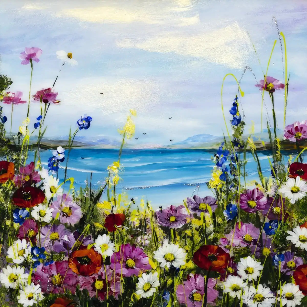 Watching The Waves - Original - SOLD by artist Rozanne Bell - Wyecliffe Galleries