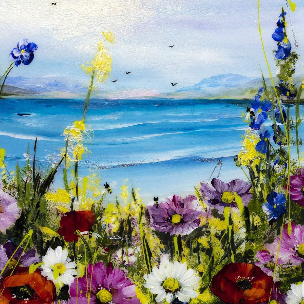 Watching The Waves - Original - SOLD by artist Rozanne Bell - Wyecliffe Galleries