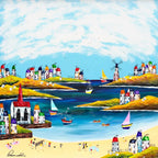 What We Did On Our Holiday- Original - SOLD by artist Rozanne Bell - Wyecliffe Galleries