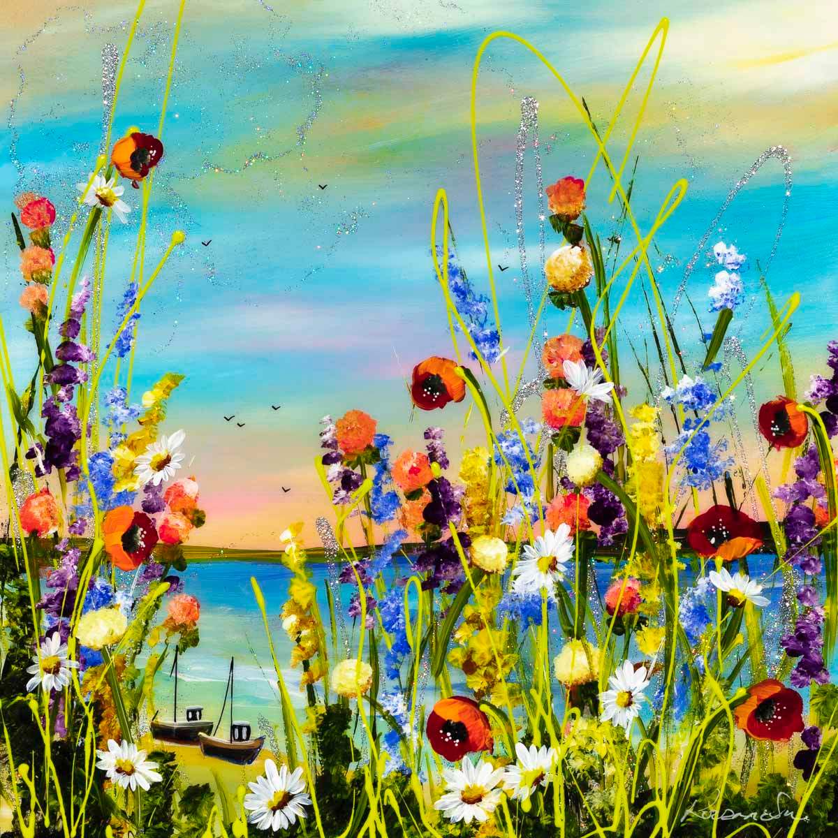 Wild Blooms - Original - SOLD by artist Rozanne Bell - Wyecliffe Galleries