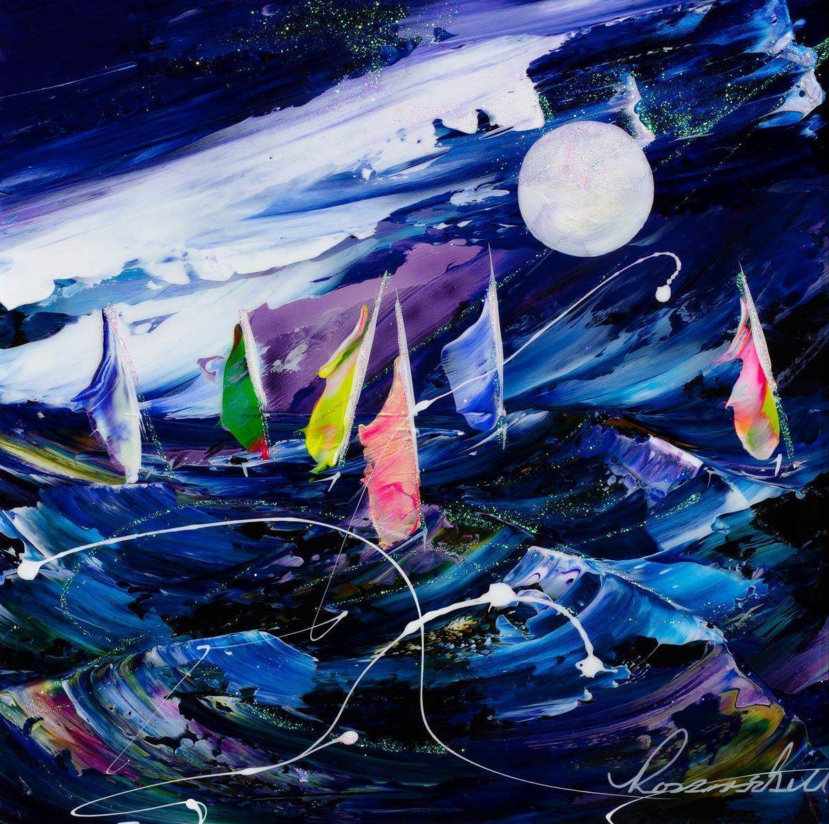 Wild Waves - Original - SOLD by artist Rozanne Bell - Wyecliffe Galleries