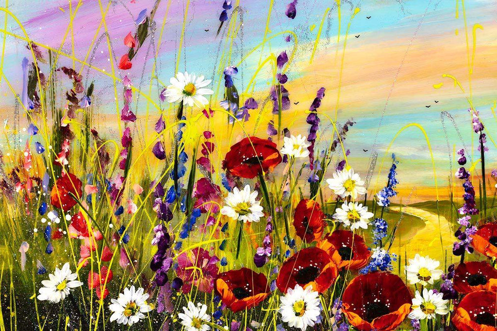 Wildflower Meadow I - Original - SOLD by artist Rozanne Bell - Wyecliffe Galleries
