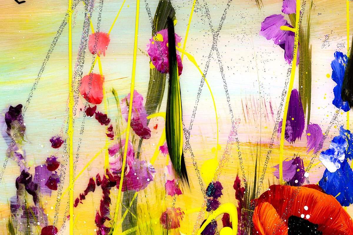 Wildflower Meadow I - Original - SOLD by artist Rozanne Bell - Wyecliffe Galleries