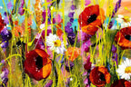Wildflower Meadow II - Original - SOLD by artist Rozanne Bell - Wyecliffe Galleries