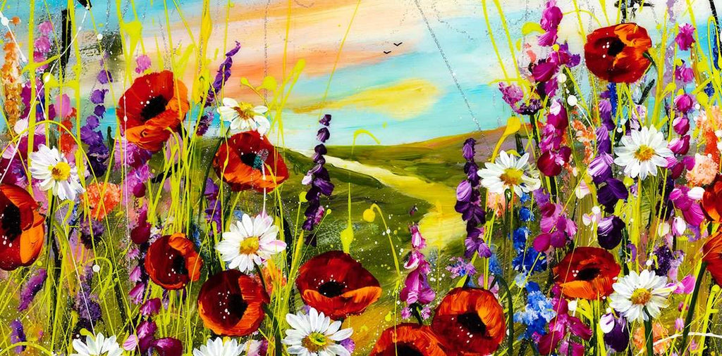 Wildflower Meadow II - Original - SOLD by artist Rozanne Bell - Wyecliffe Galleries