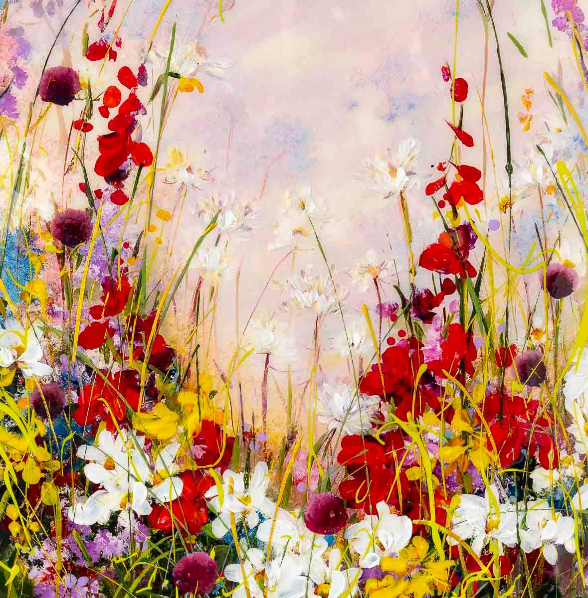 Wildflower Pastures - Original SOLD by artist Rozanne Bell - Wyecliffe Galleries