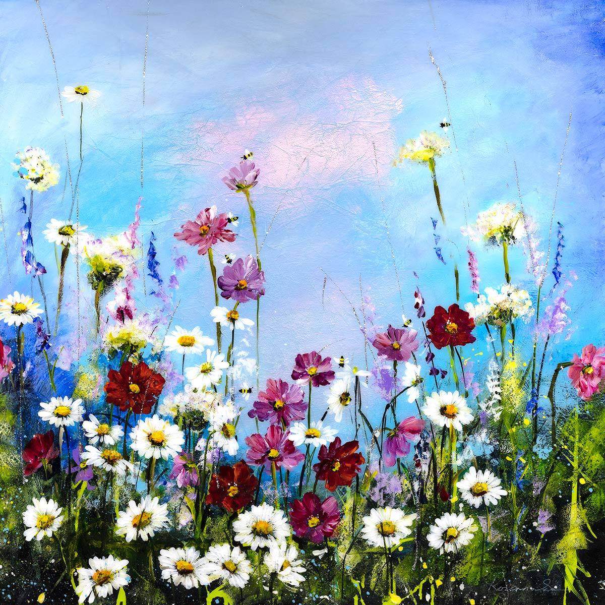 Wildflower's in Bloom - Original - SOLD by artist Rozanne Bell - Wyecliffe Galleries