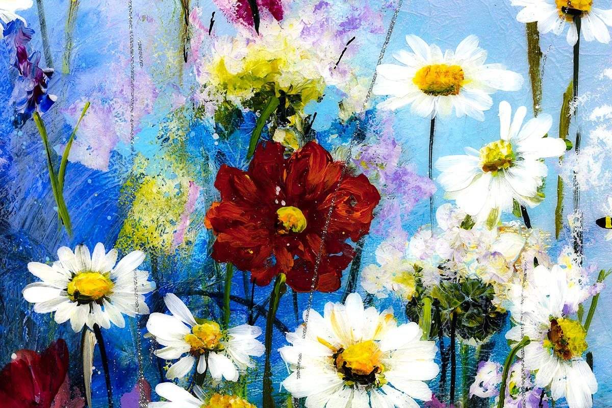 Wildflower's in Bloom - Original - SOLD by artist Rozanne Bell - Wyecliffe Galleries