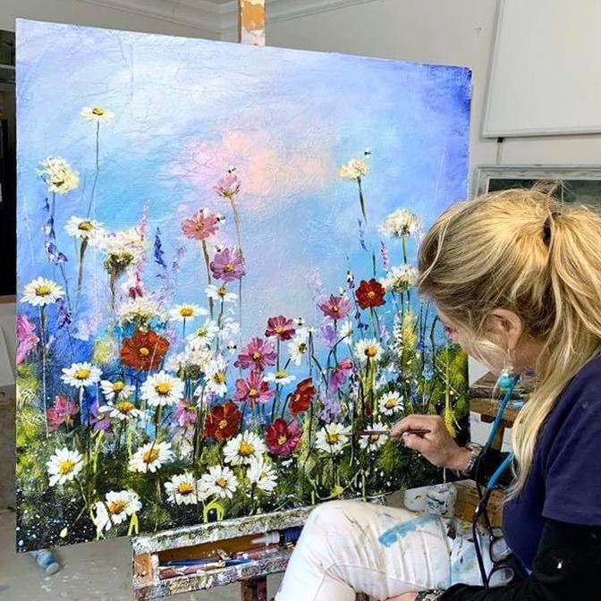 Wildflower's in Bloom - Original - SOLD by artist Rozanne Bell - Wyecliffe Galleries