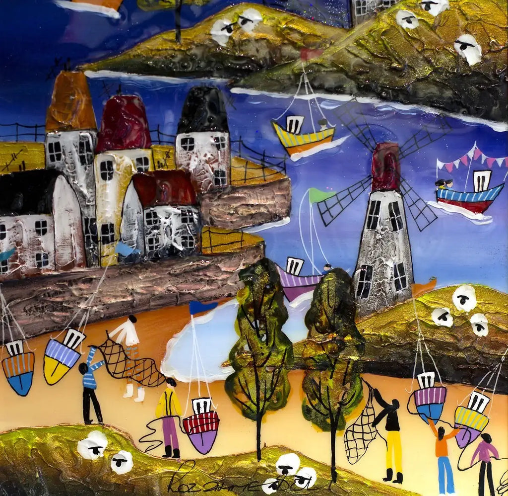 Windmill Bay - SOLD by artist Rozanne Bell - Wyecliffe Galleries