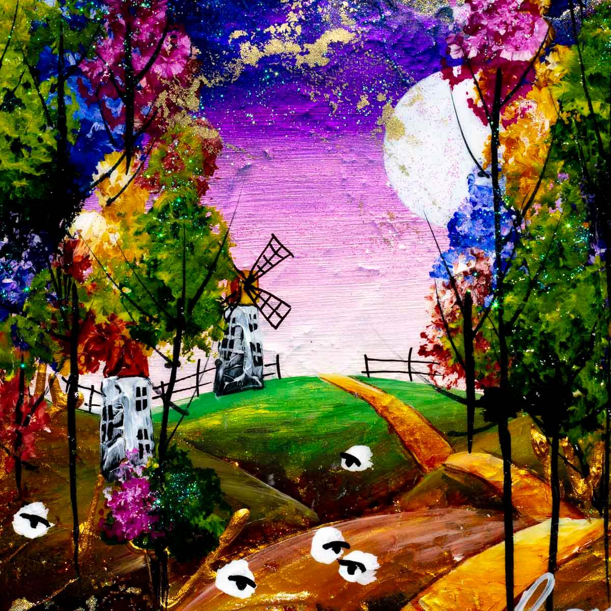 Windmill on the Hill - Original - SOLD by artist Rozanne Bell - Wyecliffe Galleries