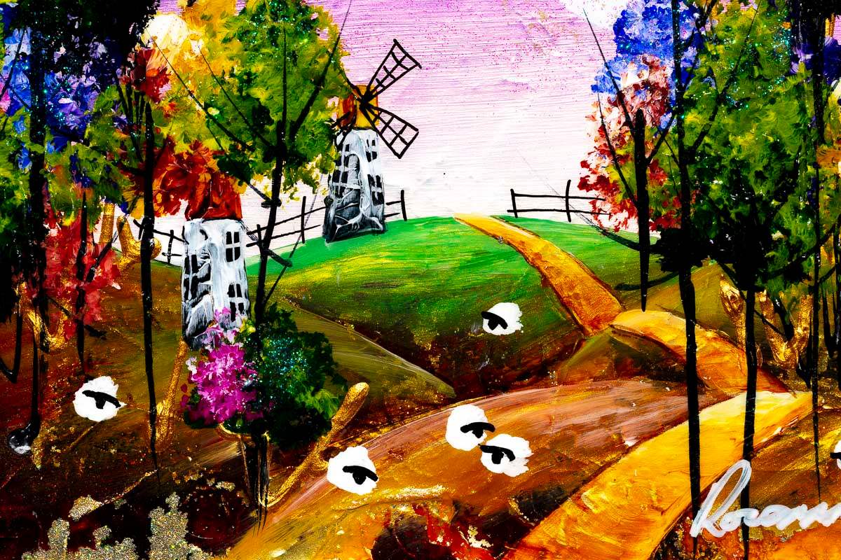 Windmill on the Hill - Original - SOLD by artist Rozanne Bell - Wyecliffe Galleries