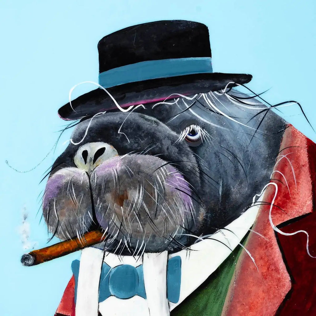 Winston Walrus - Original - SOLD by artist Rozanne Bell - Wyecliffe Galleries