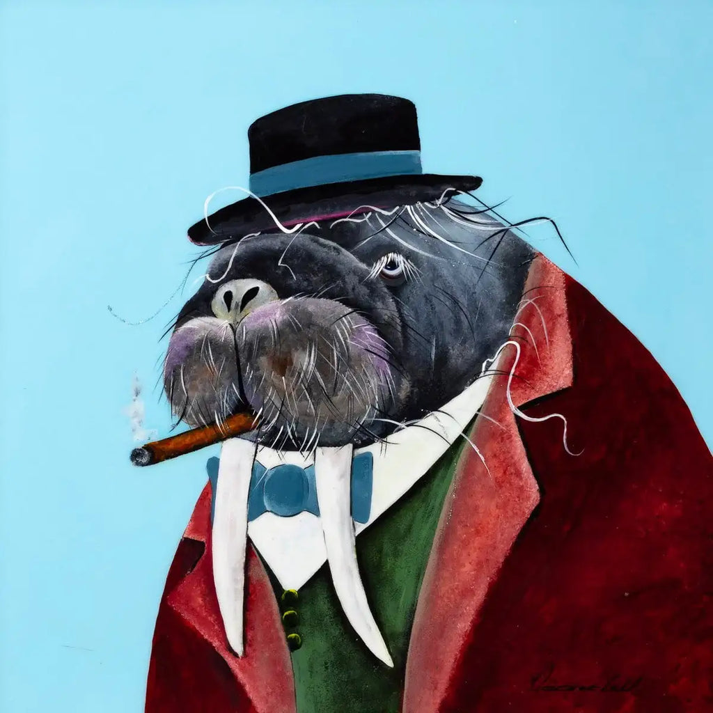 Winston Walrus - Original - SOLD by artist Rozanne Bell - Wyecliffe Galleries