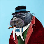 Winston Walrus - Original - SOLD by artist Rozanne Bell - Wyecliffe Galleries