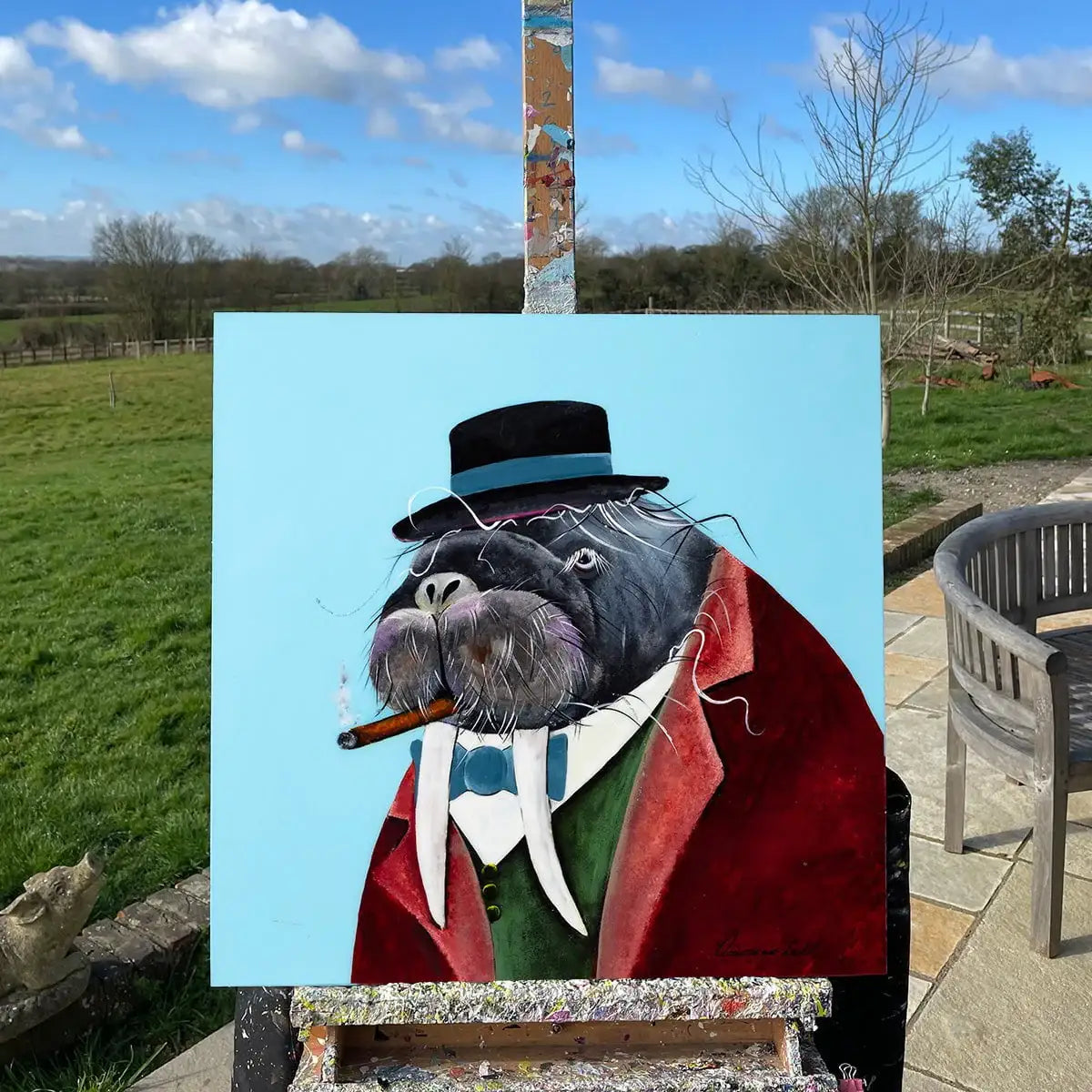 Winston Walrus - Original - SOLD by artist Rozanne Bell - Wyecliffe Galleries