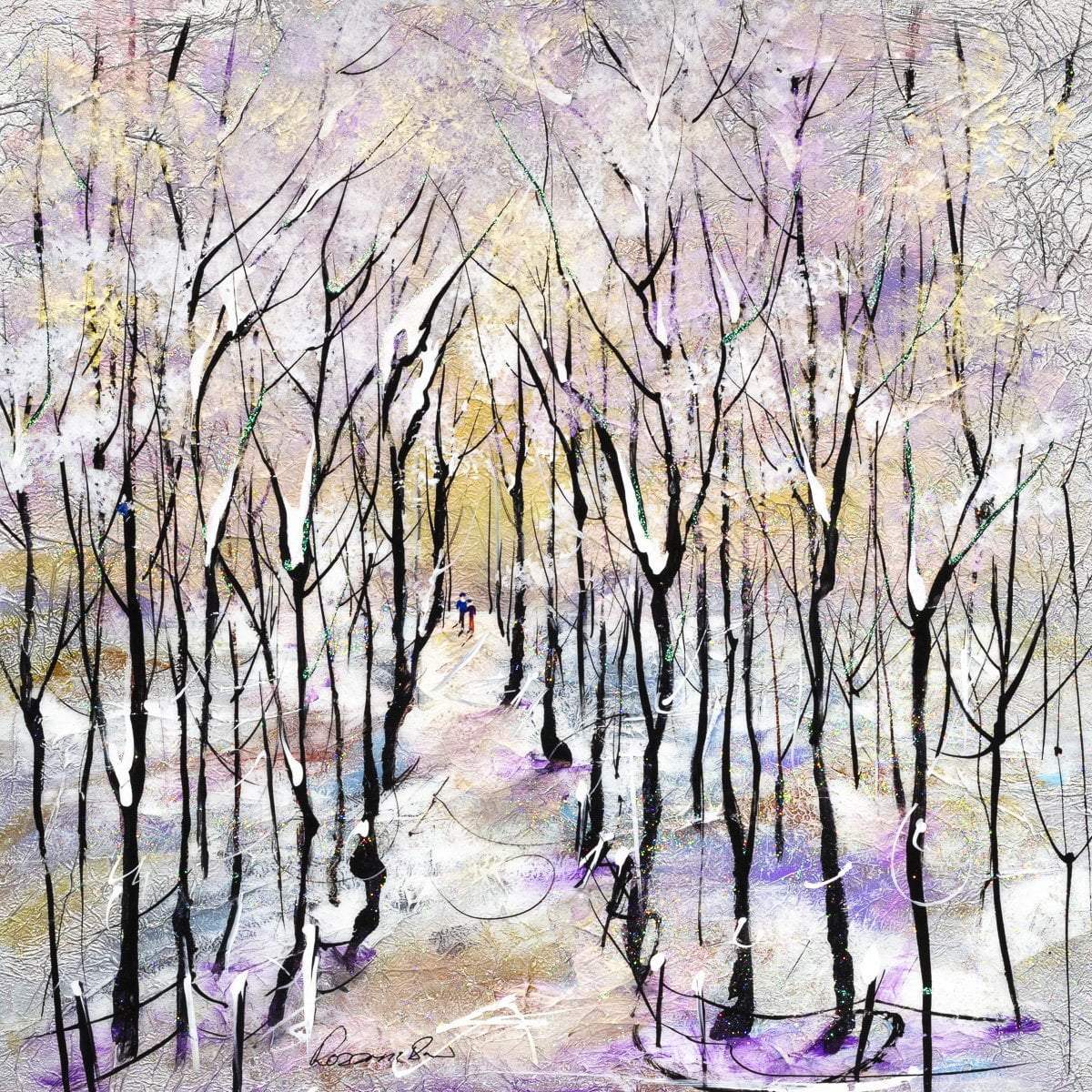 Winter Woodland - Original - SOLD by artist Rozanne Bell - Wyecliffe Galleries