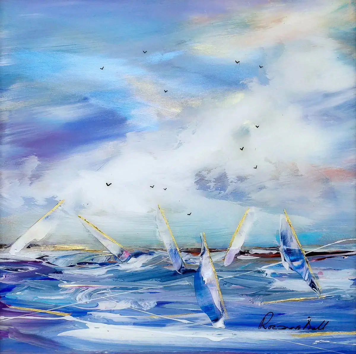 Within The Blue - Original - SOLD by artist Rozanne Bell - Wyecliffe Galleries