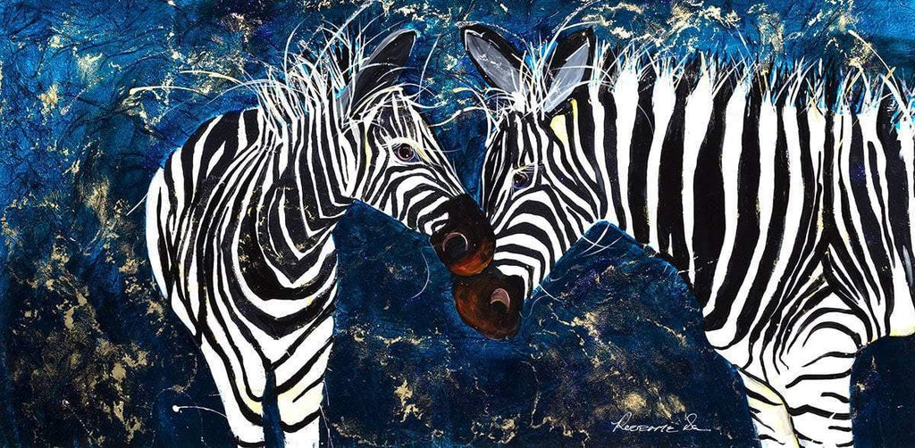 Zebras - Original - SOLD by artist Rozanne Bell - Wyecliffe Galleries