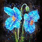 Blue Blooms I - SOLD by artist Ruby Keller - Wyecliffe Galleries