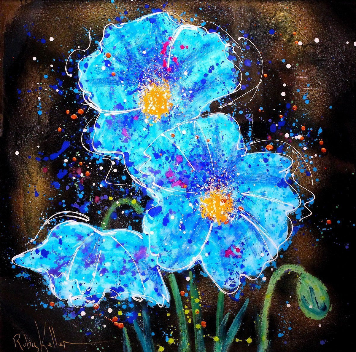 Blue Blooms II - SOLD Ruby Keller