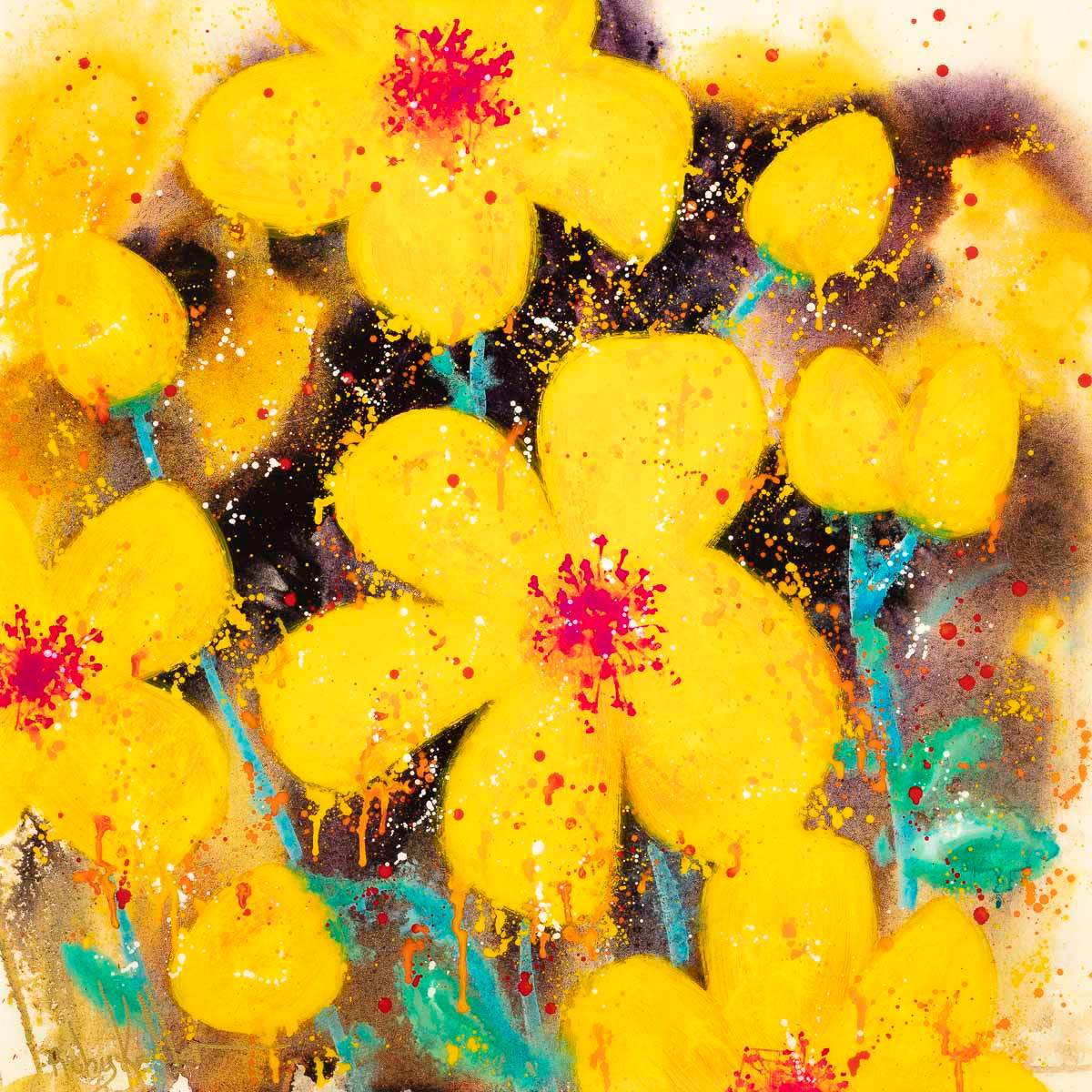 Bold Bloom - Original by artist Ruby Keller - Wyecliffe Galleries