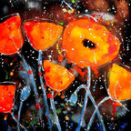 Dancing Poppies I - SOLD by artist Ruby Keller - Wyecliffe Galleries