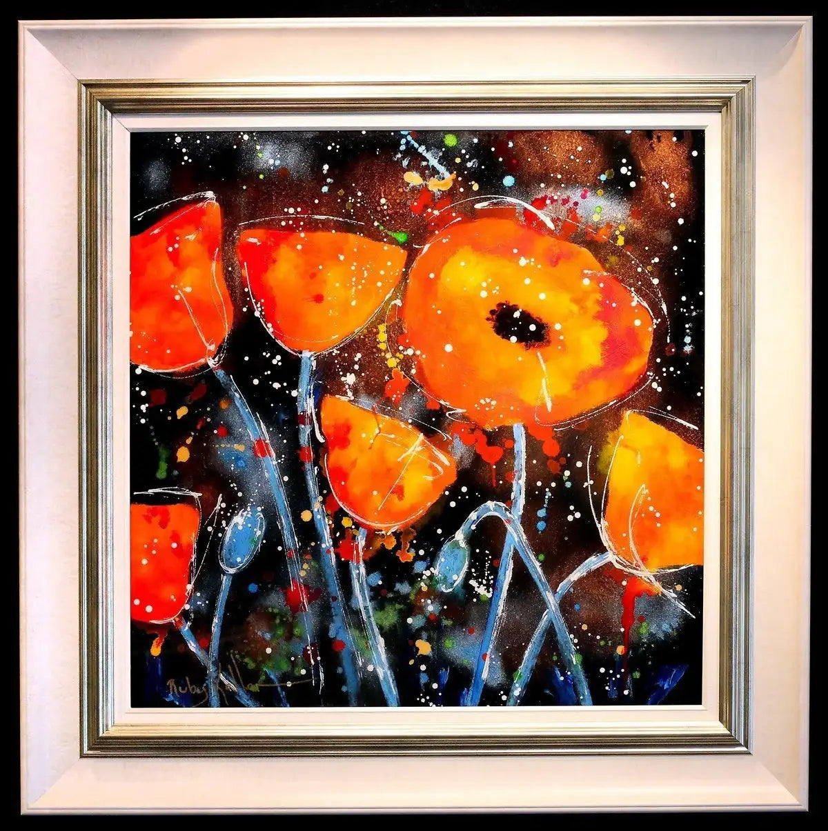 Dancing Poppies I - SOLD by artist Ruby Keller - Wyecliffe Galleries