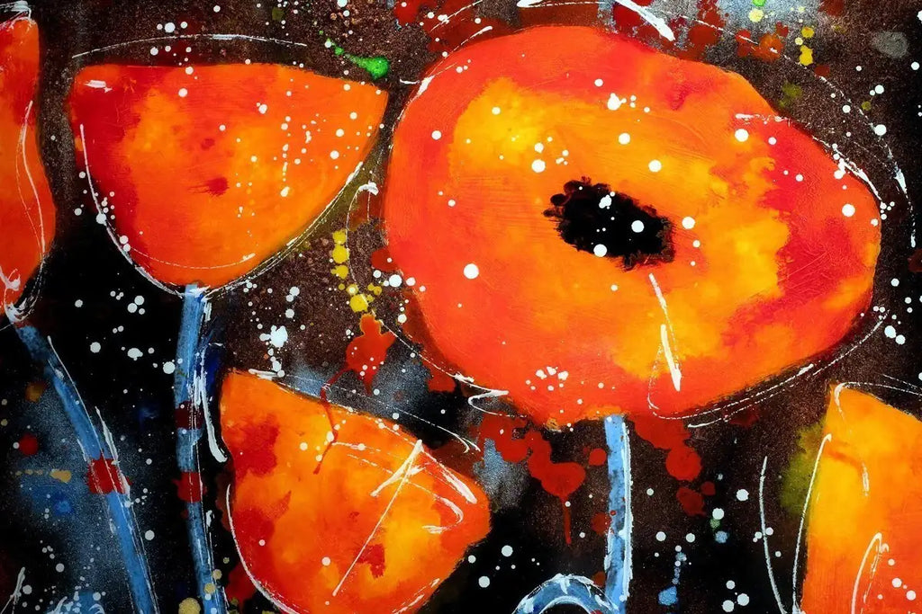 Dancing Poppies I - SOLD by artist Ruby Keller - Wyecliffe Galleries