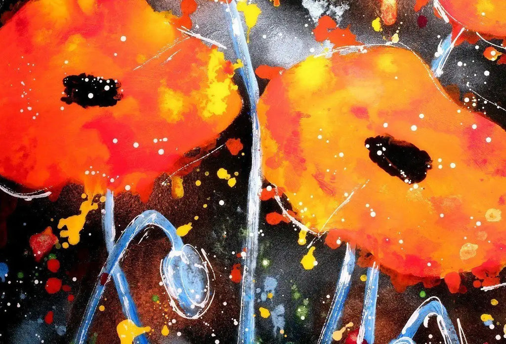 Dancing Poppies II - SOLD by artist Ruby Keller - Wyecliffe Galleries