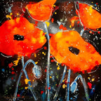 Dancing Poppies II - SOLD by artist Ruby Keller - Wyecliffe Galleries