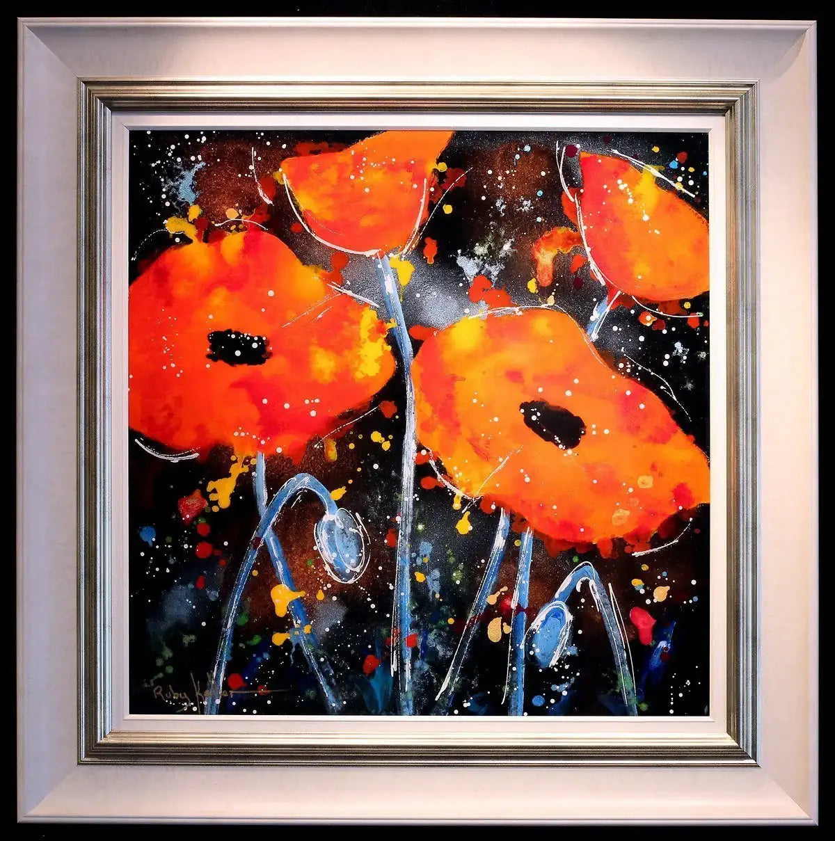 Dancing Poppies II - SOLD by artist Ruby Keller - Wyecliffe Galleries