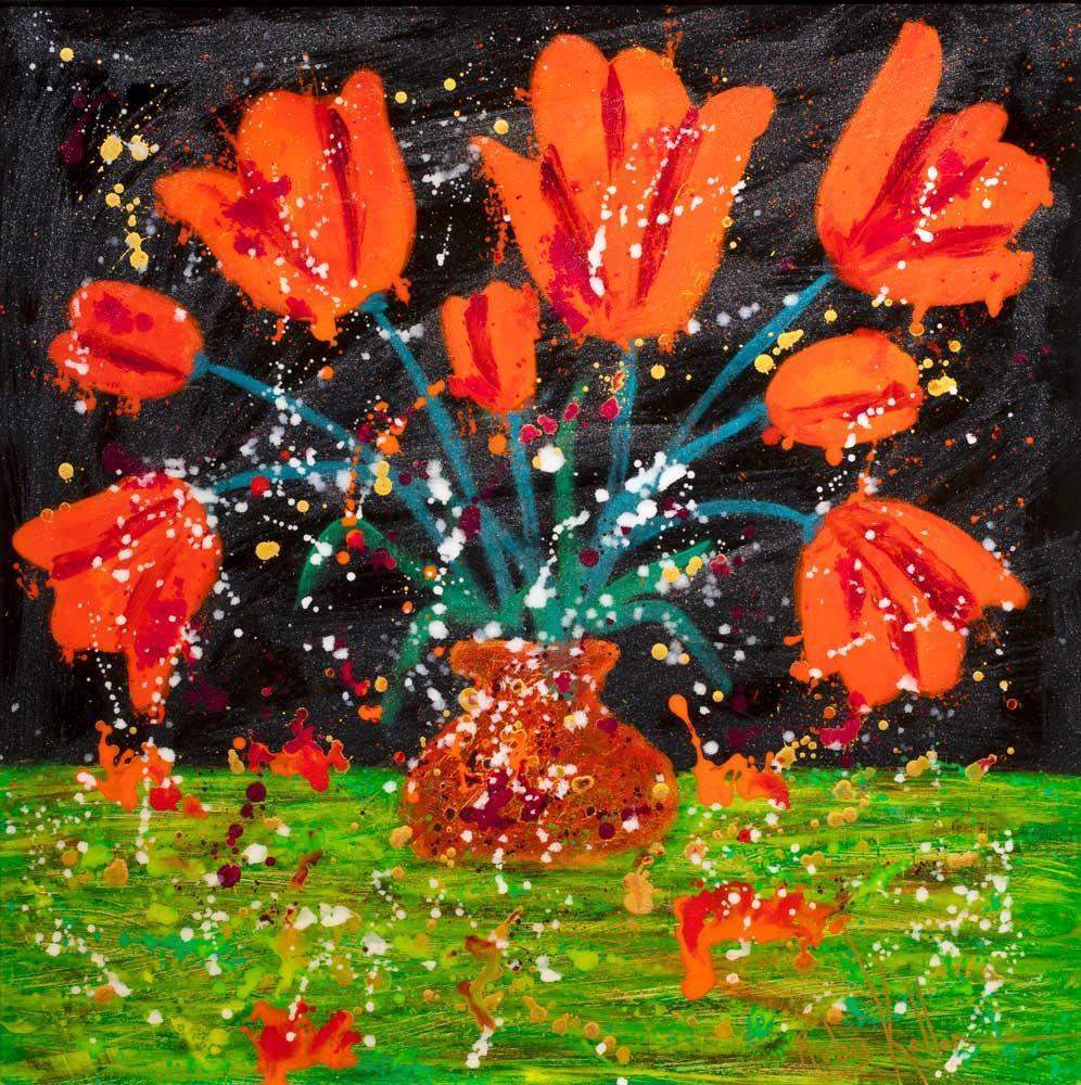 Flower Arranging - SOLD by artist Ruby Keller - Wyecliffe Galleries