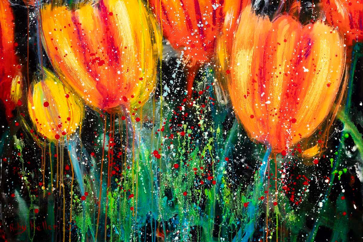 Flower Power - Original by artist Ruby Keller - Wyecliffe Galleries