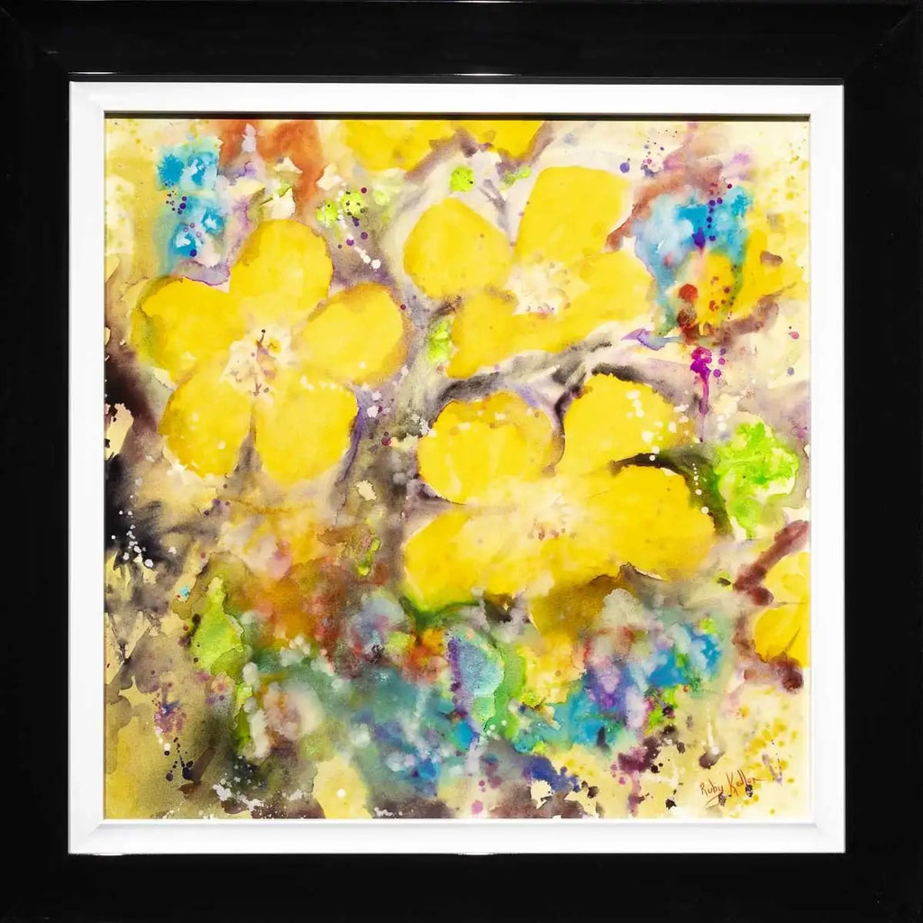 Golden Bloom - Original by artist Ruby Keller - Wyecliffe Galleries
