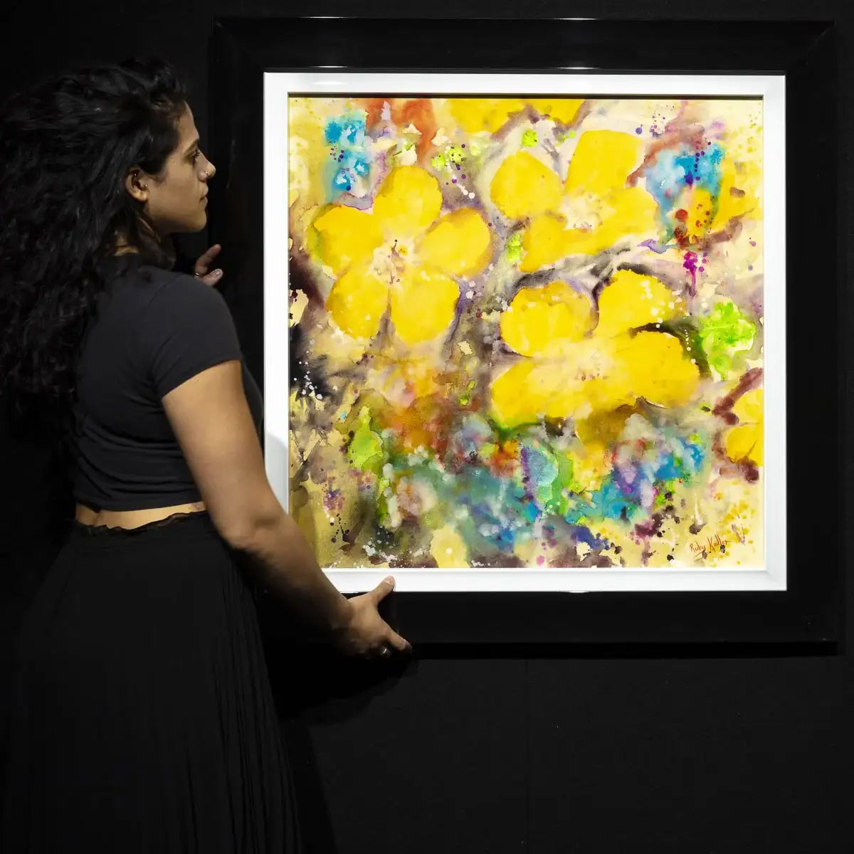 Golden Bloom - Original by artist Ruby Keller - Wyecliffe Galleries