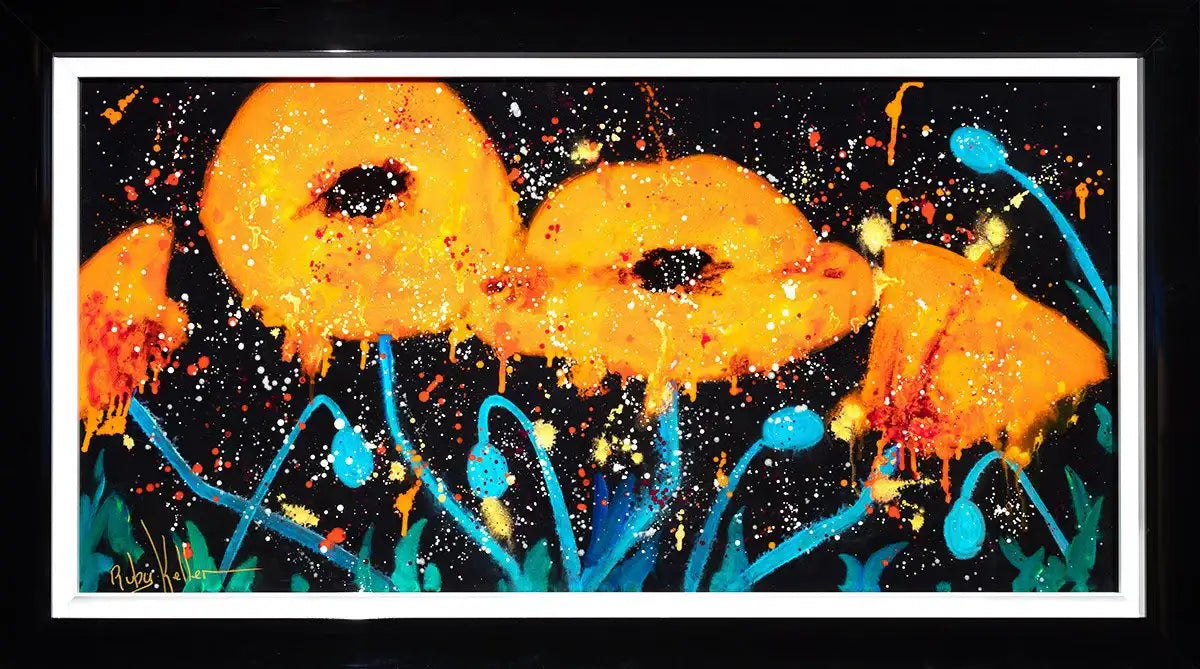 Poppy Passion - Original SOLD by artist Ruby Keller - Wyecliffe Galleries