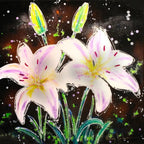 White Lilies I - SOLD by artist Ruby Keller - Wyecliffe Galleries