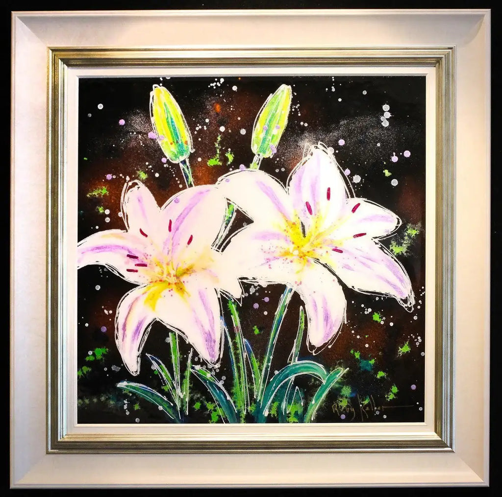 White Lilies I - SOLD by artist Ruby Keller - Wyecliffe Galleries